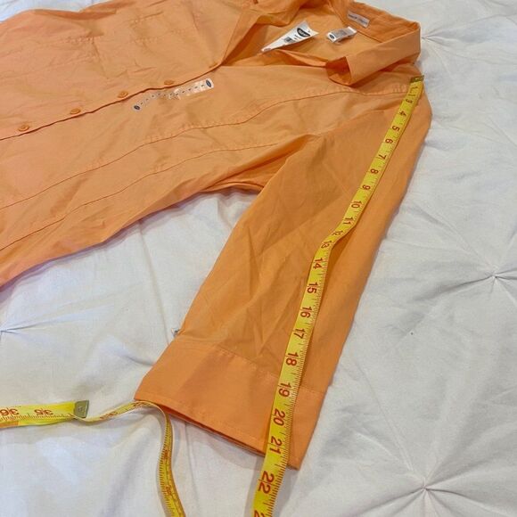NWT Old Navy Orange 3/4 Sleeve Button Down Top Size Large - Picture 8 of 9